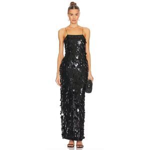 Alice + Olivia Black Sequin Maxi Dress